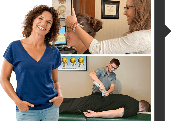 Chiropractor Sanford NC Rachel Myers Cory Burks Patient Adjustment